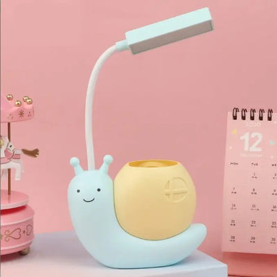 Cute Snail USB Desk Lamp with Pen Holder for Reading